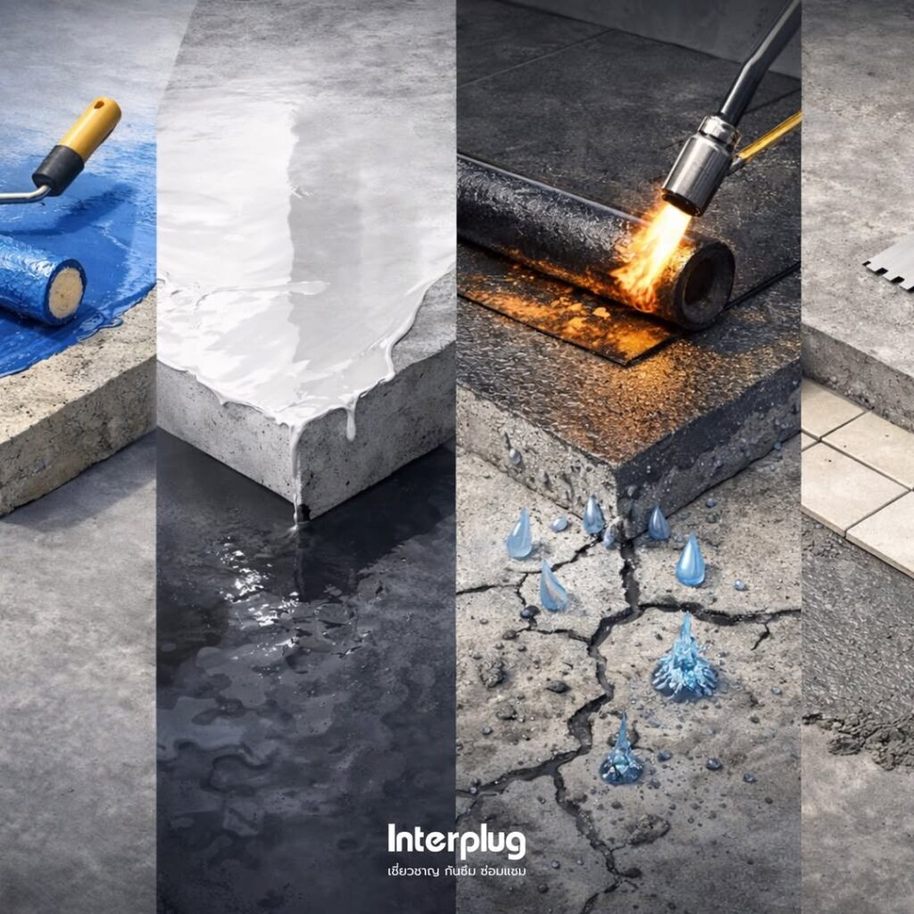 เปรียบเทียบระบบกันซึมดาดฟ้า 5 ประเภท