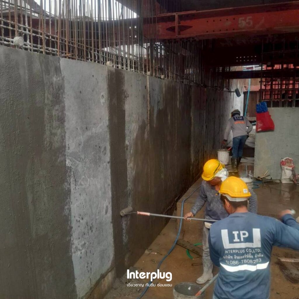 งานกันซึมผนังและเพดานชั้นใต้ดิน | Crystalline Waterproofing System