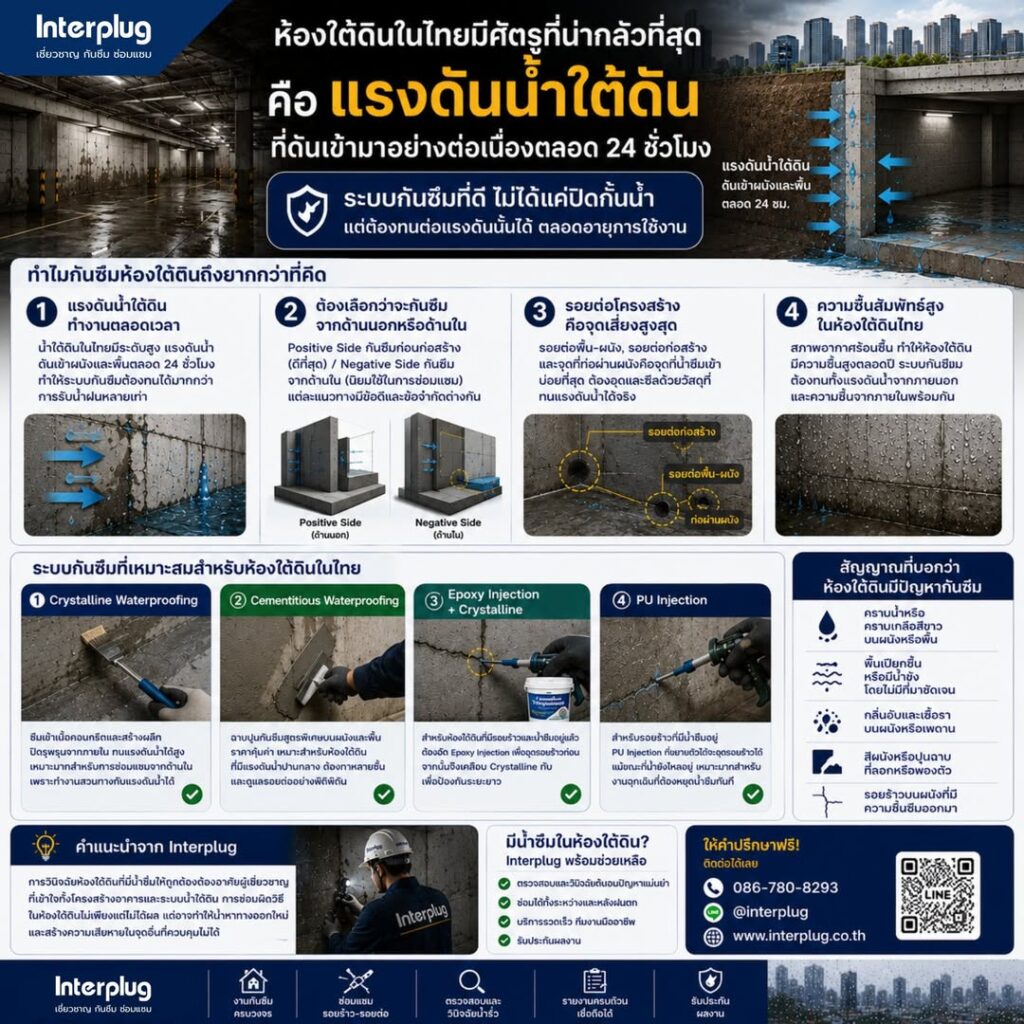 กันซึมห้องใต้ดินในไทย
